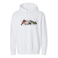 Mardi Gras Alligator Pelican Crawfish New Orleans Carnival Garment-Dyed Fleece Hoodie