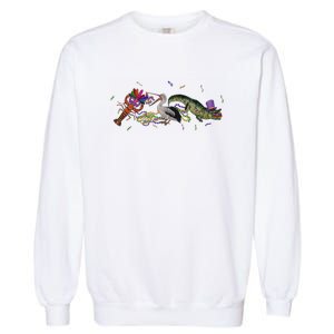 Mardi Gras Alligator Pelican Crawfish New Orleans Carnival Garment-Dyed Sweatshirt