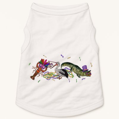 Mardi Gras Alligator Pelican Crawfish New Orleans Carnival Doggie Tank