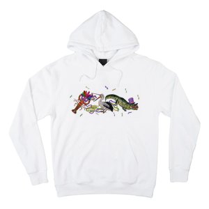 Mardi Gras Alligator Pelican Crawfish New Orleans Carnival Hoodie