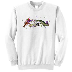 Mardi Gras Alligator Pelican Crawfish New Orleans Carnival Sweatshirt