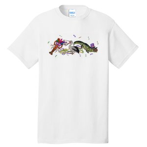 Mardi Gras Alligator Pelican Crawfish New Orleans Carnival Tall T-Shirt