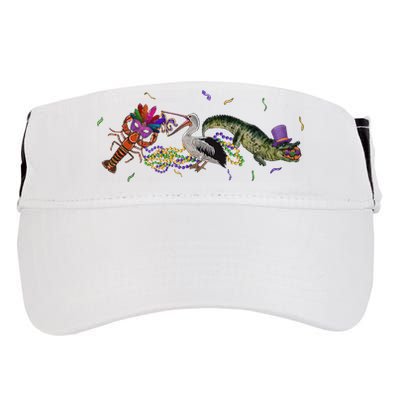 Mardi Gras Alligator Pelican Crawfish New Orleans Carnival Adult Drive Performance Visor
