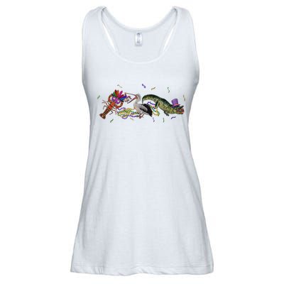 Mardi Gras Alligator Pelican Crawfish New Orleans Carnival Ladies Essential Flowy Tank