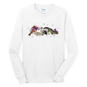 Mardi Gras Alligator Pelican Crawfish New Orleans Carnival Tall Long Sleeve T-Shirt