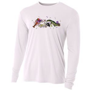 Mardi Gras Alligator Pelican Crawfish New Orleans Carnival Cooling Performance Long Sleeve Crew