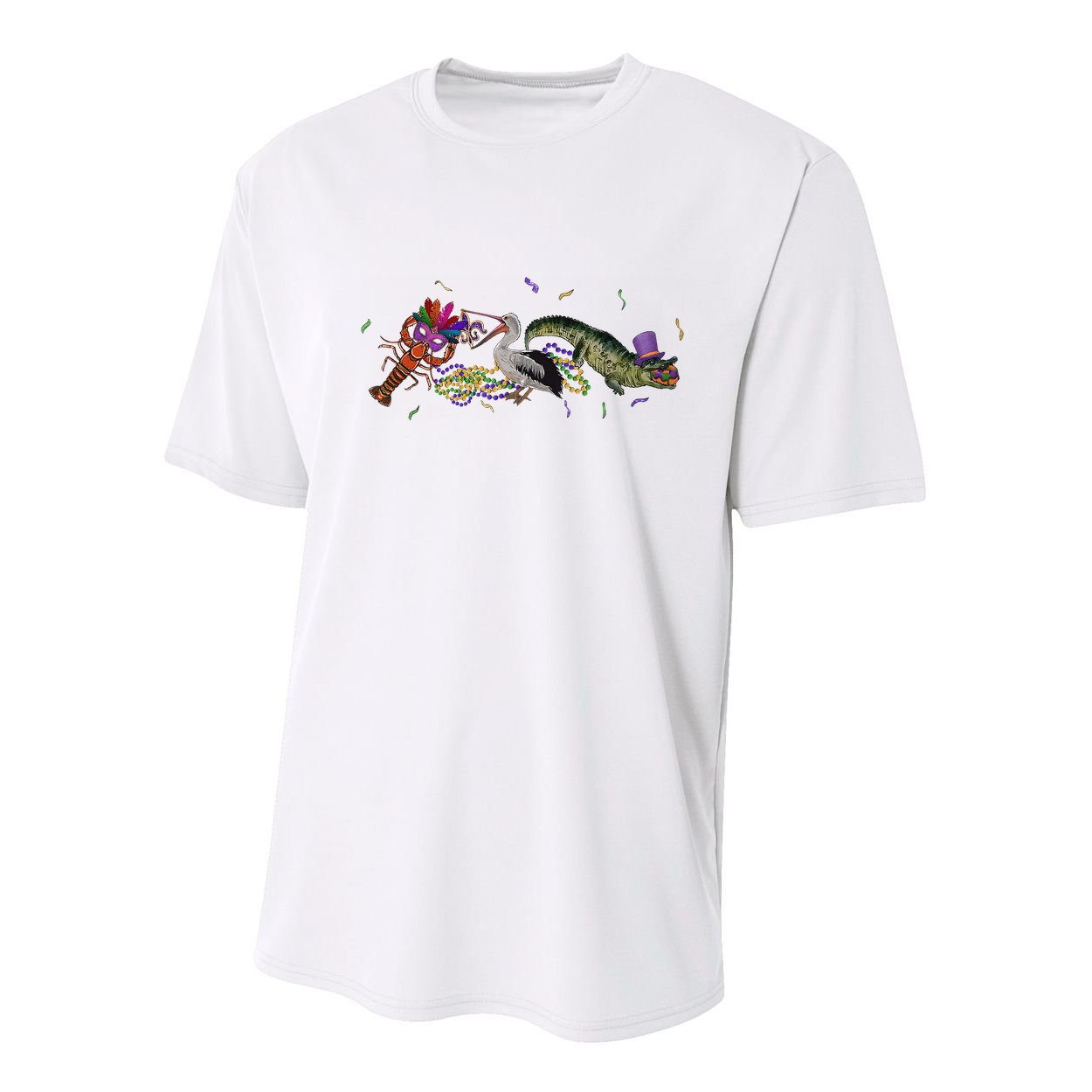 Mardi Gras Alligator Pelican Crawfish New Orleans Carnival Youth Performance Sprint T-Shirt
