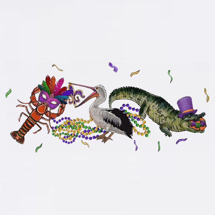 Mardi Gras Alligator Pelican Crawfish New Orleans Carnival Premium T-Shirt