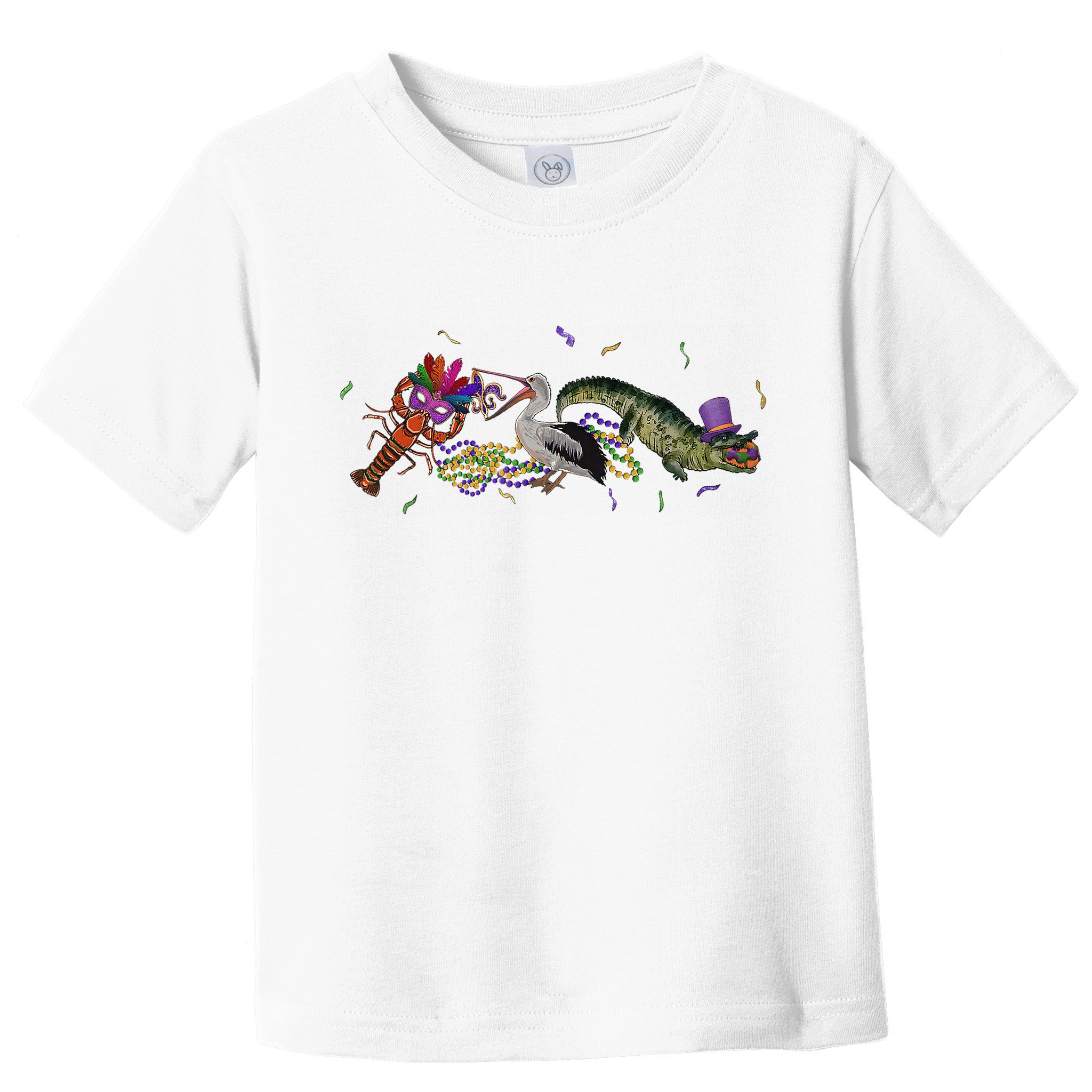 Mardi Gras Alligator Pelican Crawfish New Orleans Carnival Toddler T-Shirt
