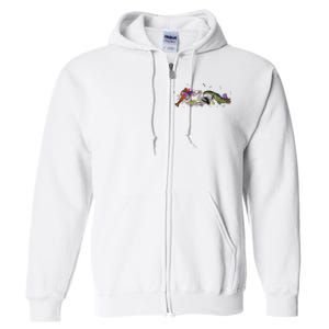 Mardi Gras Alligator Pelican Crawfish New Orleans Carnival Full Zip Hoodie