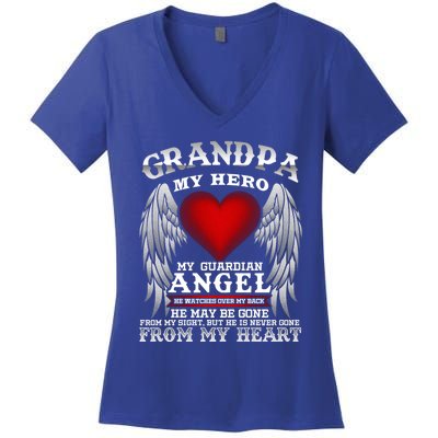 My Guardian Angel Grandpa! Repass In Remembrance Cute Gift Great Gift Women's V-Neck T-Shirt