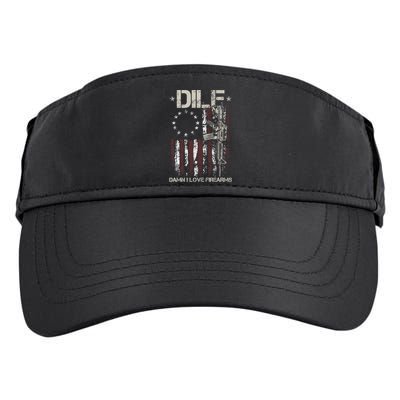 Men Gun American Flag DILF Damn I Love Firearms Adult Drive Performance Visor