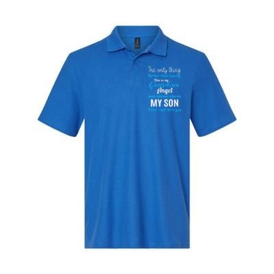 My Guardian Angel Was Having You As My Son Memorial Cool Gift Softstyle Adult Sport Polo