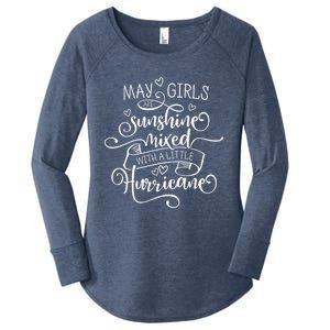 May Girls Are Sunshine Mixed With A Little Hurricane Gift Women's Perfect Tri Tunic Long Sleeve Shirt