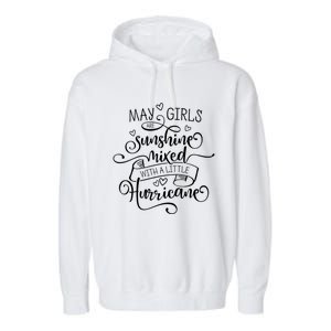 May Girls Are Sunshine Mixed With A Little Hurricane Gift Garment-Dyed Fleece Hoodie