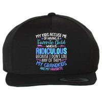 My Grand Are Favorite Funny Family Grandpa Grandma Wool Snapback Cap