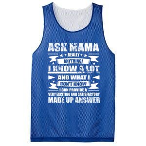 Mama Gift Ask Her Anything Gift Funny Birthday Mothers Day Gift Mesh Reversible Basketball Jersey Tank