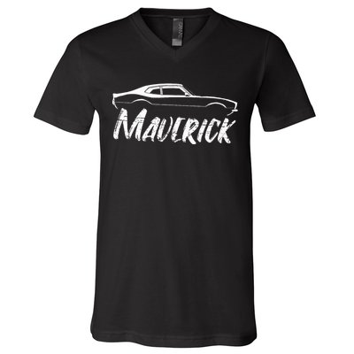 Maverick Grabber American Muscle Car V-Neck T-Shirt