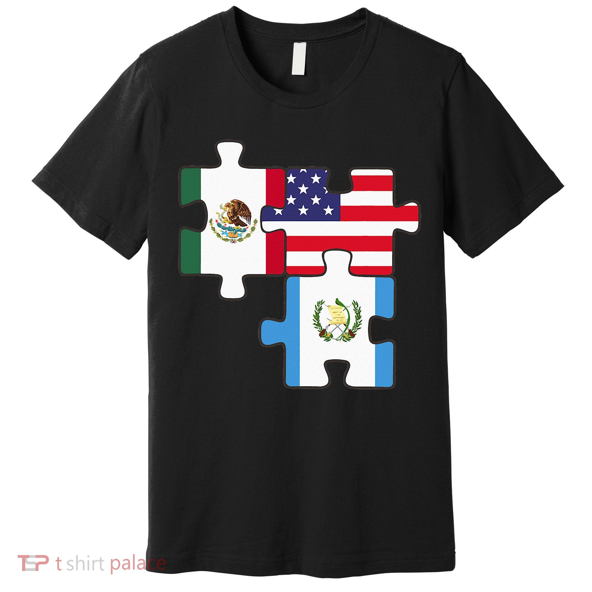 Mexico Guatemala And The USA. Puzzle Design Premium T-Shirt