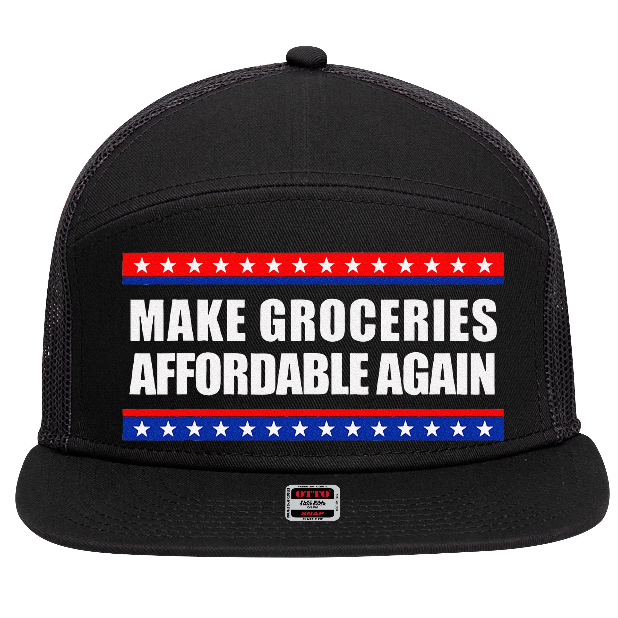 Make Groceries Affordable Again Antibiden Gift 7 Panel Mesh Trucker Snapback Hat