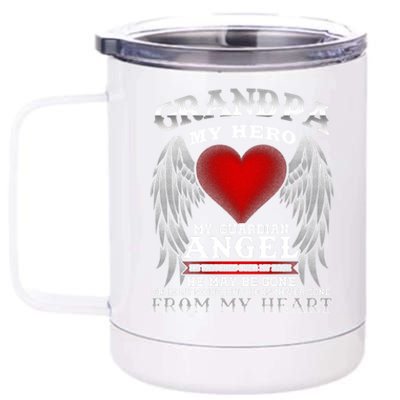 My Guardian Angel Grandpa! Repass In Remembrance Gift 12 oz Stainless Steel Tumbler Cup