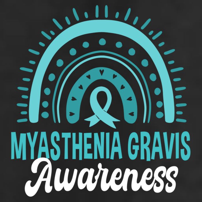 Myasthenia Gravis Awareness Boho Rainbow Wear Teal Ribbon Meaningful Gift 7 Panel Mesh Trucker Snapback Hat