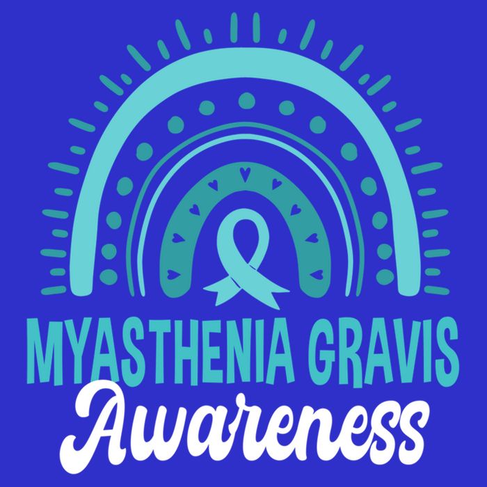 Myasthenia Gravis Awareness Boho Rainbow Wear Teal Ribbon Meaningful Gift Baby Bodysuit