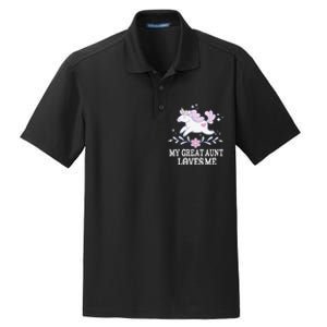 My Great Aunt Loves Me Grand Niece Unicorn Dry Zone Grid Polo