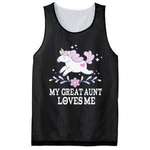 My Great Aunt Loves Me Grand Niece Unicorn Mesh Reversible Basketball Jersey Tank