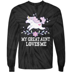 My Great Aunt Loves Me Grand Niece Unicorn Tie-Dye Long Sleeve Shirt