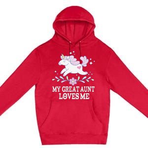 My Great Aunt Loves Me Grand Niece Unicorn Premium Pullover Hoodie