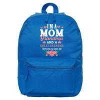 Mom Grandma And Great Grandma Fun Grandmother Nana Graphic Funny Gift 16 in Basic Backpack