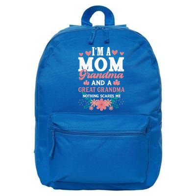 Mom Grandma And Great Grandma Fun Grandmother Nana Graphic Funny Gift 16 in Basic Backpack