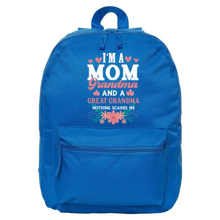 Mom Grandma And Great Grandma Fun Grandmother Nana Graphic Funny Gift 16 in Basic Backpack