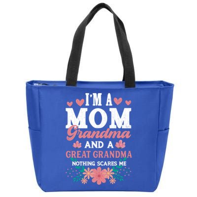 Mom Grandma And Great Grandma Fun Grandmother Nana Graphic Funny Gift Zip Tote Bag