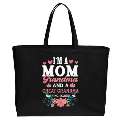 Mom Grandma And Great Grandma Fun Grandmother Nana Graphic Funny Gift Cotton Canvas Jumbo Tote