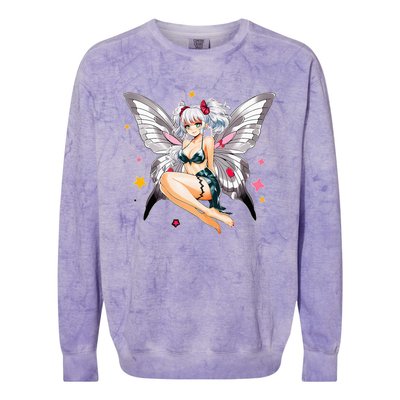 Moth Girl Anime Cute Giant Monster Kawaii Anime Colorblast Crewneck Sweatshirt