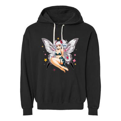 Moth Girl Anime Cute Giant Monster Kawaii Anime Garment-Dyed Fleece Hoodie