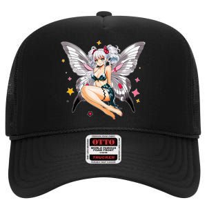 Moth Girl Anime Cute Giant Monster Kawaii Anime High Crown Mesh Back Trucker Hat