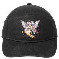 Moth Girl Anime Cute Giant Monster Kawaii Anime 7-Panel Snapback Hat