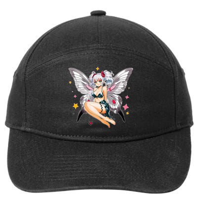 Moth Girl Anime Cute Giant Monster Kawaii Anime 7-Panel Snapback Hat