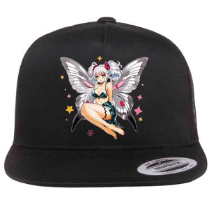 Moth Girl Anime Cute Giant Monster Kawaii Anime Flat Bill Trucker Hat