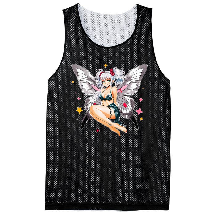 Moth Girl Anime Cute Giant Monster Kawaii Anime Mesh Reversible Basketball Jersey Tank