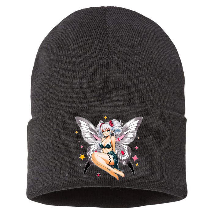 Moth Girl Anime Cute Giant Monster Kawaii Anime Sustainable Knit Beanie