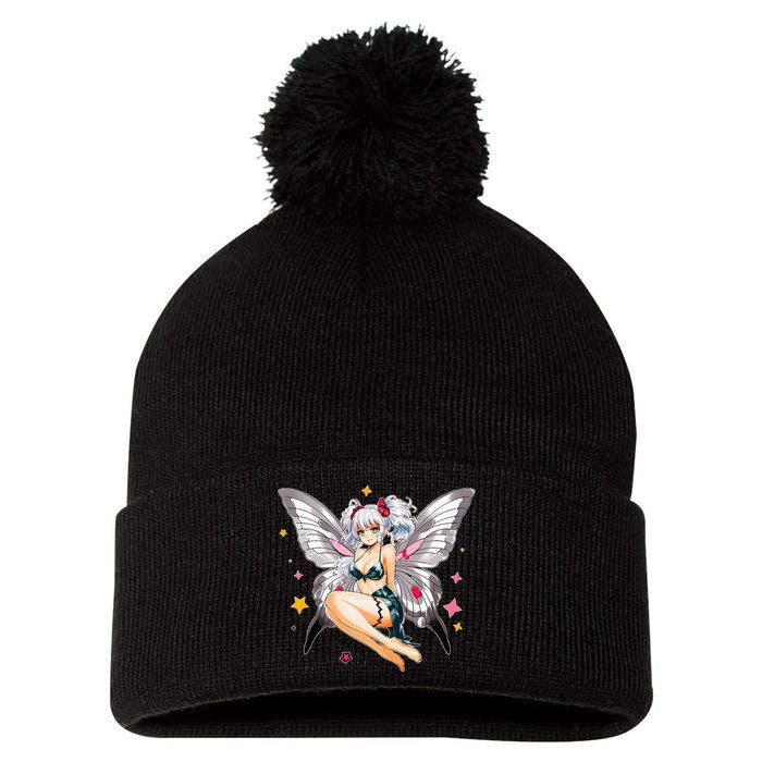 Moth Girl Anime Cute Giant Monster Kawaii Anime Pom Pom 12in Knit Beanie