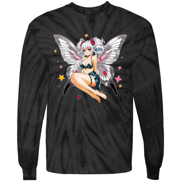 Moth Girl Anime Cute Giant Monster Kawaii Anime Tie-Dye Long Sleeve Shirt