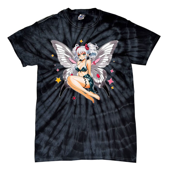 Moth Girl Anime Cute Giant Monster Kawaii Anime Tie-Dye T-Shirt