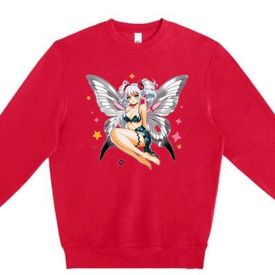 Moth Girl Anime Cute Giant Monster Kawaii Anime Premium Crewneck Sweatshirt