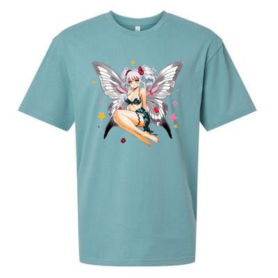 Moth Girl Anime Cute Giant Monster Kawaii Anime Sueded Cloud Jersey T-Shirt