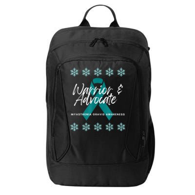 Myasthenia Gravis Awareness Teal Ribbon Warrior Advocate City Backpack